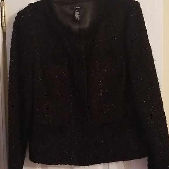 Alfani Wool Blend Jacket Black Womens Size 16 - Picture 5 of 9